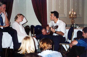 Dave serenades Ruth on the Guitar